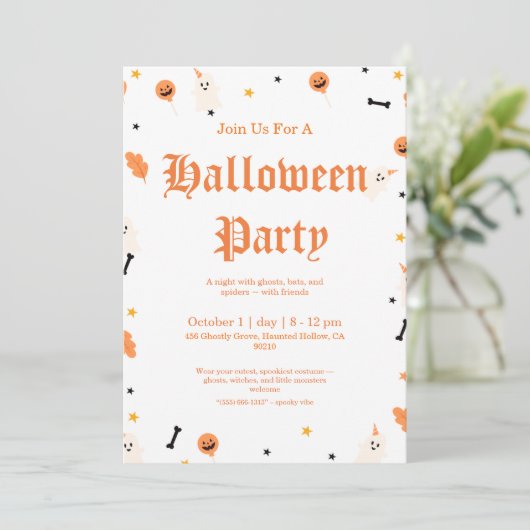 Spooky Halloween Uitnodiging - Spooky Party Invi (Staand voorkant)