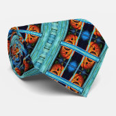 Spooky Halloween vakantie pompoen satijnen streep Stropdas (Opgerold)