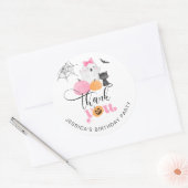 Spooky Halloween verjaardag bedankt Ronde Sticker (Envelop)