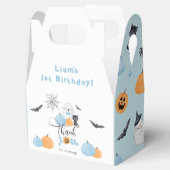 Spooky Halloween verjaardag blauwe jongen pompoene Bedankdoosjes (Geopend)