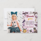 Spooky Halloween Verjaardag Foto Dank u kaart (Voorkant)