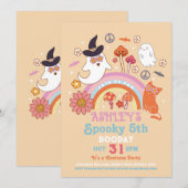 Spooky Halloween Verjaardag Kinder jaren 70 Retro Kaart (Voorkant / Achterkant)