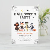 Spooky Halloween Verjaardag Kinder Partij Kaart (Staand voorkant)