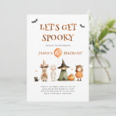 Spooky Halloween Verjaardag Kinder Party Invitatio Kaart (Staand voorkant)
