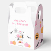 Spooky Halloween verjaardag roze pompoenen Bedankdoosjes (Geopend)