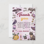 Spooky Halloween verjaardagsfeest bedankkaart (Voorkant)