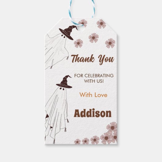 Spooky Halloween Verjaardagsfeest Cadeaulabel (Voorkant)