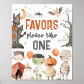 Spooky Halloween Verjaardagsfeest Favorieten Teken Poster (Voorkant)