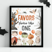 Spooky Halloween Verjaardagsfeest Favorieten Teken Poster