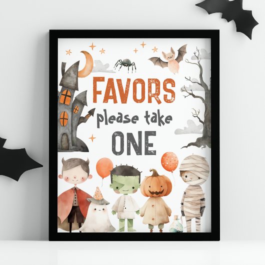 Spooky Halloween Verjaardagsfeest Favorieten Teken Poster