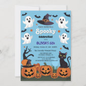 Spooky Halloween Verjaardagsfeest Kaart (Voorkant)