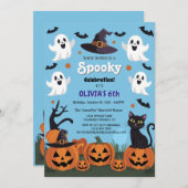 Spooky Halloween Verjaardagsfeest Kaart (Voorkant / Achterkant)