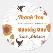 Spooky Halloween Verjaardagsfeest Ronde Sticker (Voorkant)