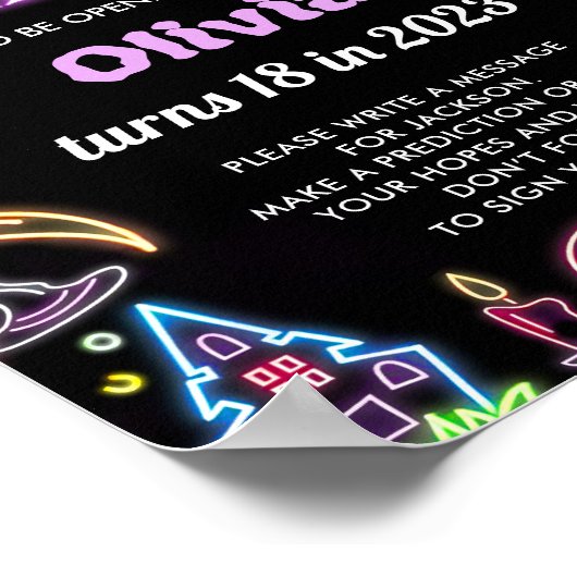 Spooky Halloween Verjaardagsfeest Tijd Capsule Tek Poster (Hoek)