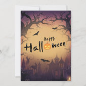 Spooky Halloween verjaardagsfeestje Kaart (Achterkant)