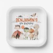 Spooky Halloween Verjaardagsfeestje Papier Borden Papieren Bordje (Voorkant)