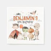 Spooky Halloween verjaardagsfeestje servetten (Voorkant)