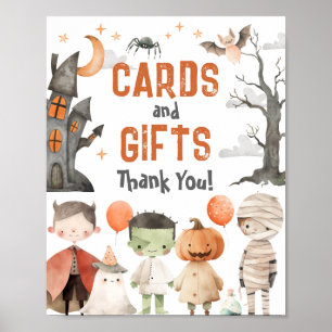 Spooky Halloween verjaardagskaarten en cadeaus tek Poster