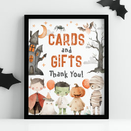 Spooky Halloween verjaardagskaarten en cadeaus tek Poster