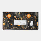 Spooky Halloween vibe abstract sinaasappel en zwar Bureaumat (Keyboard & Muis)