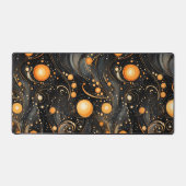 Spooky Halloween vibe abstract sinaasappel en zwar Bureaumat (Voorkant)