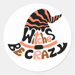 Spooky Halloween Vibe-heksen door Crazy Pet Ronde Sticker