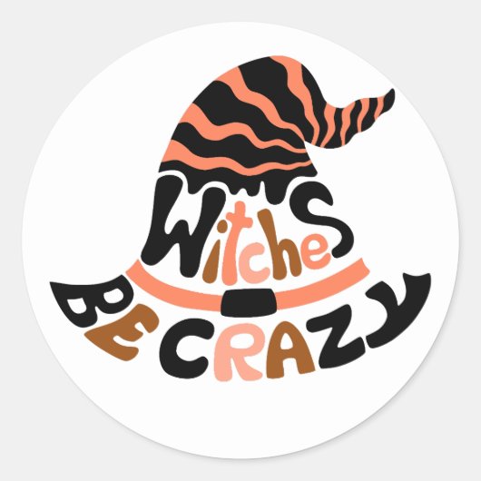 Spooky Halloween Vibe-heksen door Crazy Pet Ronde Sticker (Voorkant)