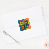 Spooky Halloween Vierkante Sticker (Envelop)