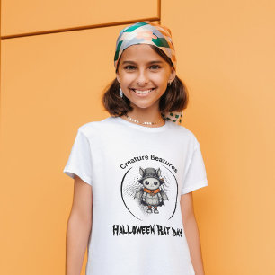Spooky Halloween vleermuis dag in Vermomming girly T-shirt