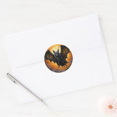 Spooky Halloween vleermuis in vermomming Ronde Sticker (Envelop)