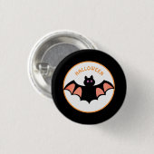 Spooky Halloween vleermuizen op zwart en wit Ronde Button 3,2 Cm (Voorkant /achterkant)