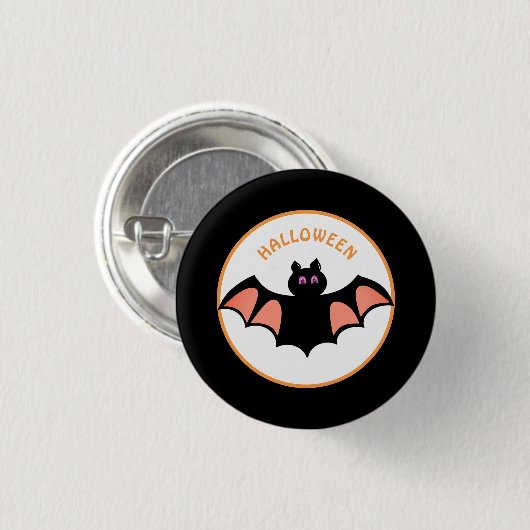 Spooky Halloween vleermuizen op zwart en wit Ronde Button 3,2 Cm (Voorkant /achterkant)