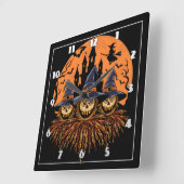 Spooky Halloween vogelverschrikker trio bij scheme Vierkante Klok (Hoek)