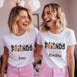 Spooky Halloween Vrienden Grafische Naam Sweatshir Trui