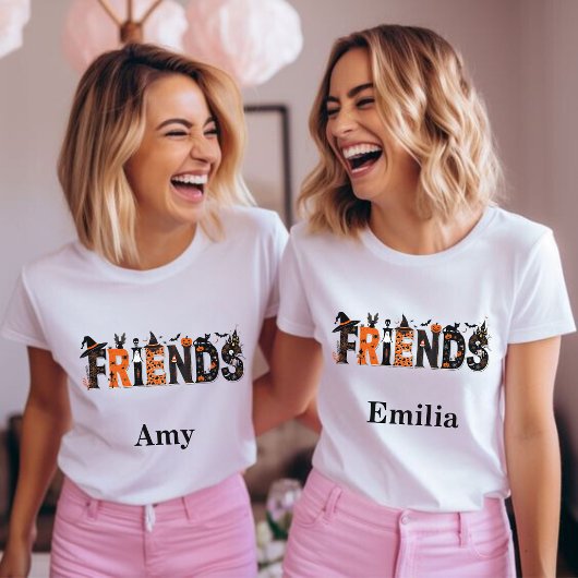 Spooky Halloween Vrienden Grafische Naam Sweatshir Trui