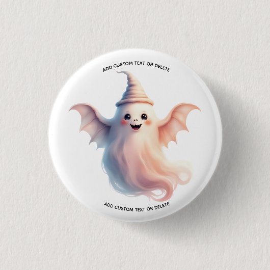 Spooky Halloween Vrouwen T-Shirt – Funny Ghost Ronde Button 3,2 Cm (Voorkant)