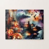 Spooky Halloween Waterverf Jigsaw Puzzel (Horizontaal)