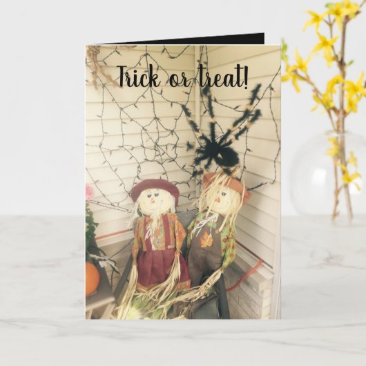 Spooky Halloween Wenskaart Kaart (Gele Bloem)