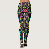 Spooky Halloween-wezens met een koel patroonontwer Leggings (Achterkant)