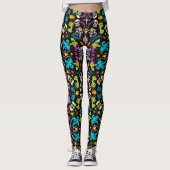 Spooky Halloween-wezens met een koel patroonontwer Leggings (Voorkant)