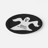 Spooky Halloween White Ghost Gezegde BOO! Papieren Bordje (Gekanteld)