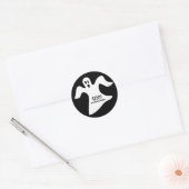 Spooky Halloween White Ghost Gezegde BOO! Ronde Sticker (Envelop)