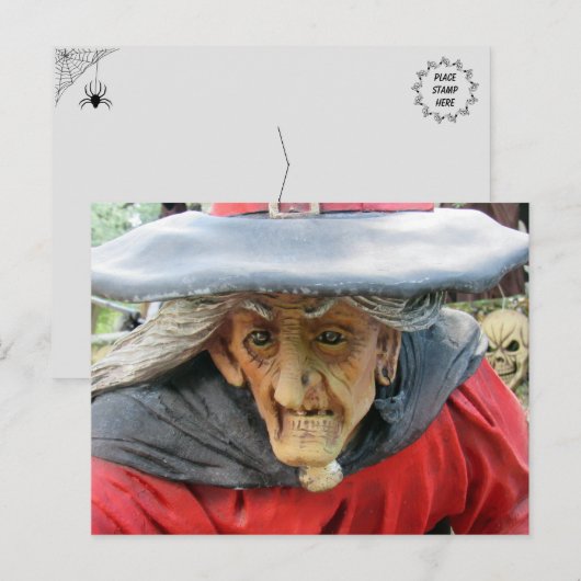 Spooky Halloween Witch Briefkaart (Voorkant / Achterkant)