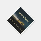 Spooky Halloween Witch Castle Bats Skulls Servet (Hoek)