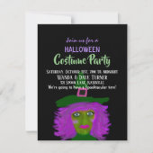 Spooky Halloween Witch Costume Party Kaart (Voorkant)