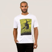 Spooky Halloween Witch Flying on Broomstick T-shirt (Voorkant volledig)