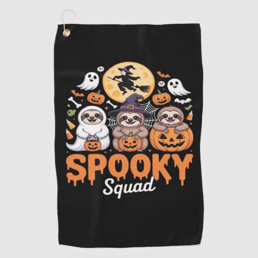 Spooky Halloween Witch Funny Horror Sloths Essenti Golfhanddoek (Voorkant)