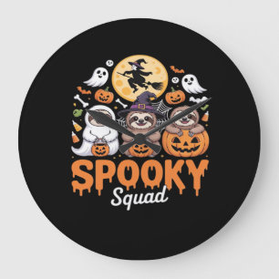 Spooky Halloween Witch Funny Horror Sloths Essenti Grote Klok