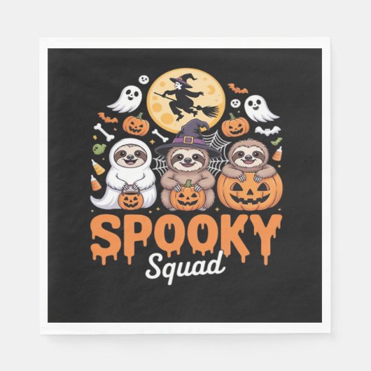Spooky Halloween Witch Funny Horror Sloths Essenti Servet (Voorkant)
