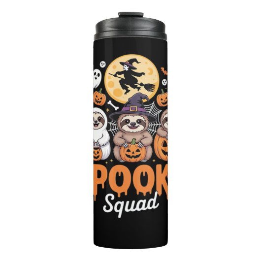 Spooky Halloween Witch Funny Horror Sloths Essenti Thermosbeker (Voorkant)